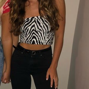 Zebra Crop Top - worn once